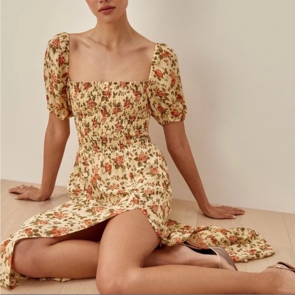 Reformation Meadow Yellow Floral Dress - Picture 2 of 5